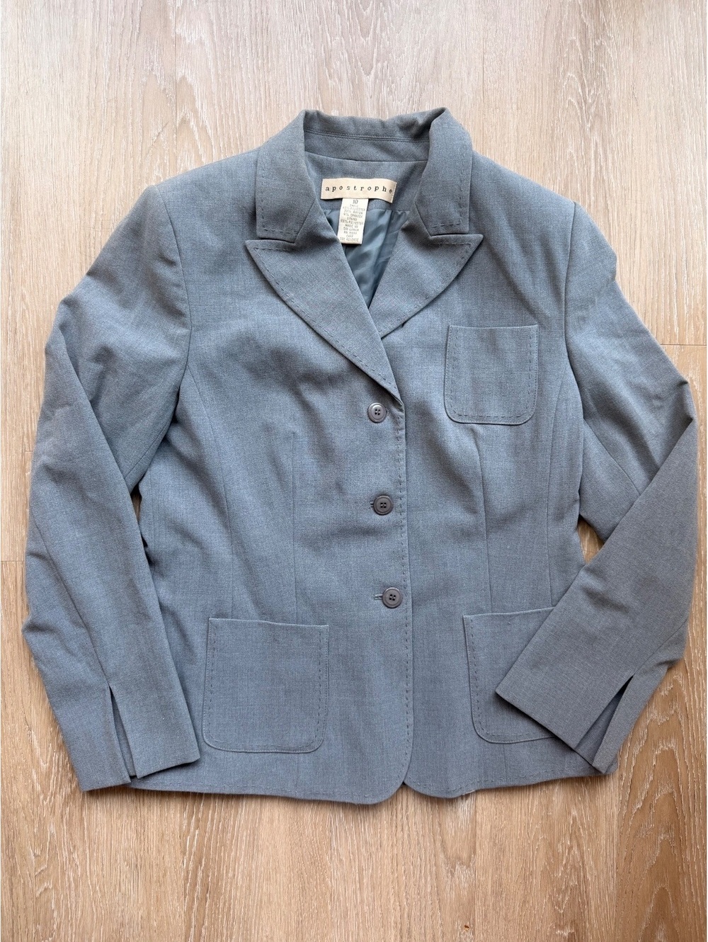 Vintage Apostrophe Women's Gray Blazer Size 10